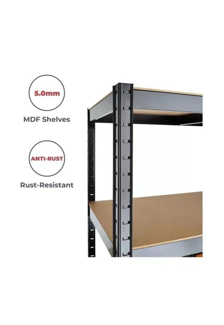 Estanterías Metálicas Rack Metálico Repisas Negro 180x90x40-5