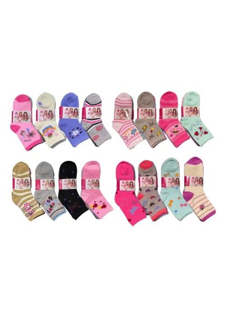 Pack de 12 pares de calcetines largos para niña, calcetas de bambú, tallas 2-10-0
