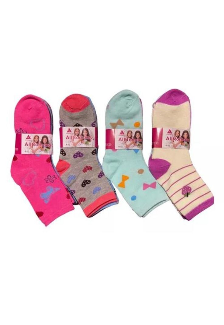 Pack de 12 pares de calcetines largos para niña, calcetas de bambú, tallas 2-10-4