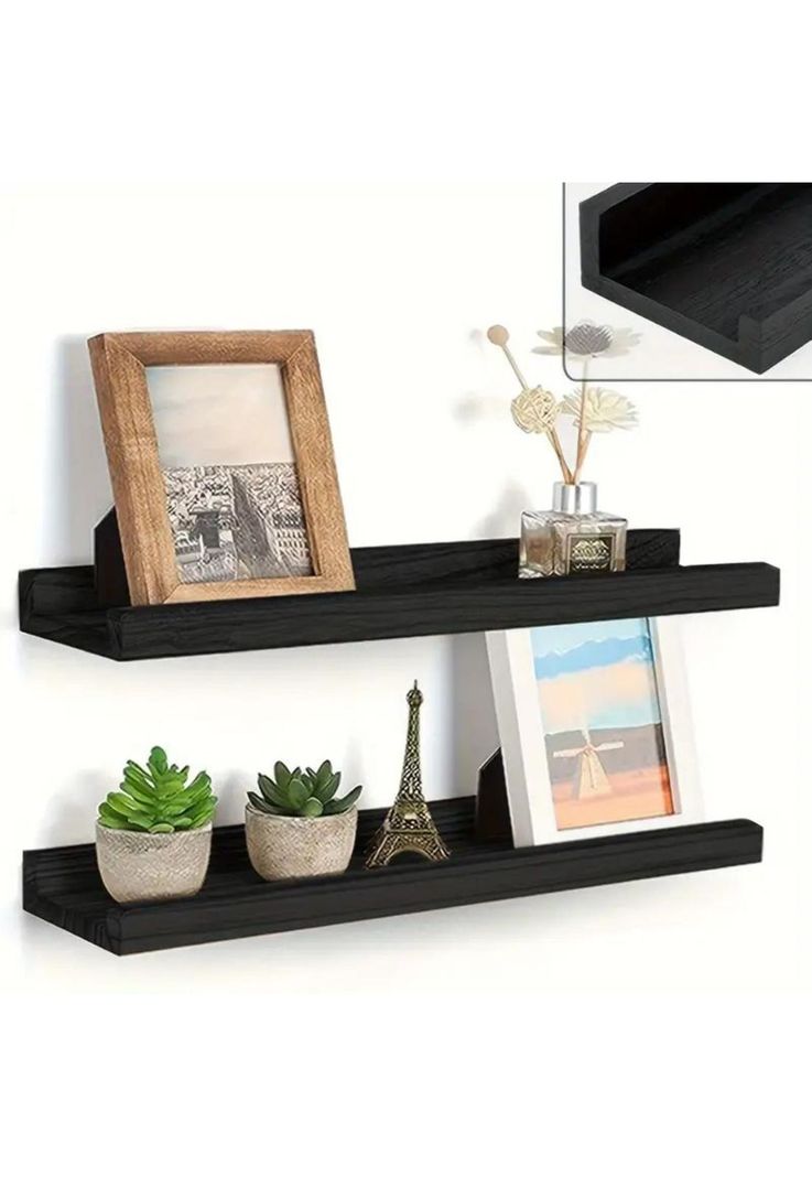 Repisa Flotante Modelo Corchete 150cm Negro-1