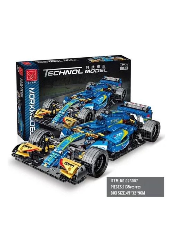 Fórmula 1 F1 bloques de construcción azules-1