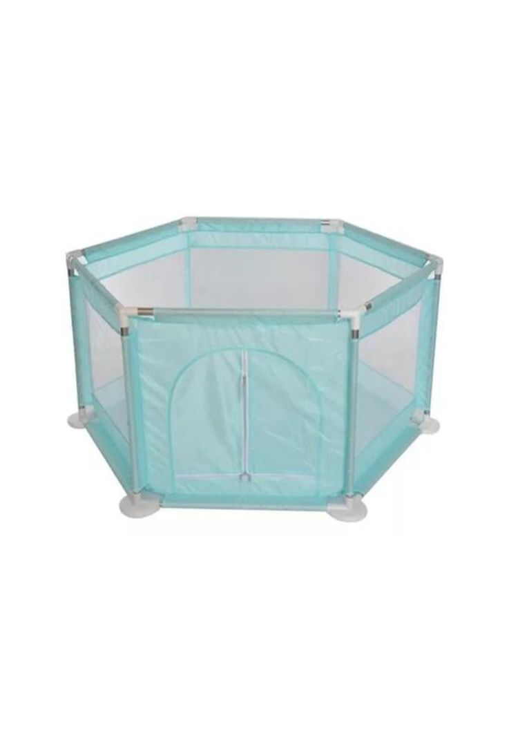 Corral de seguridad hexagonal para bebés, color verde-0