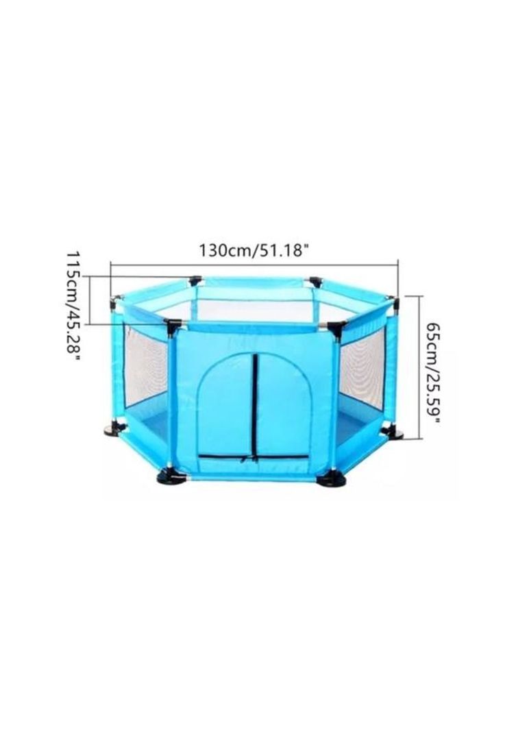 Corral de seguridad hexagonal para bebés, color verde-3