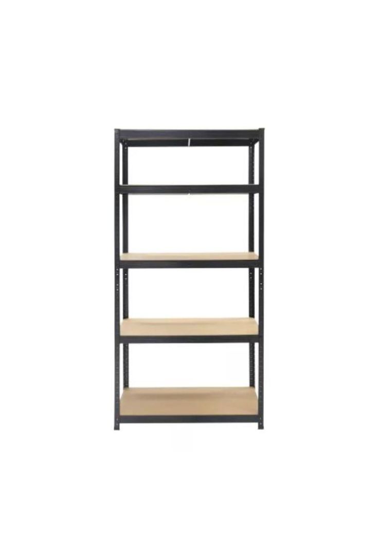 Estante Metálico Negro 5 Niveles Altura Ajustable 180x90x40-0