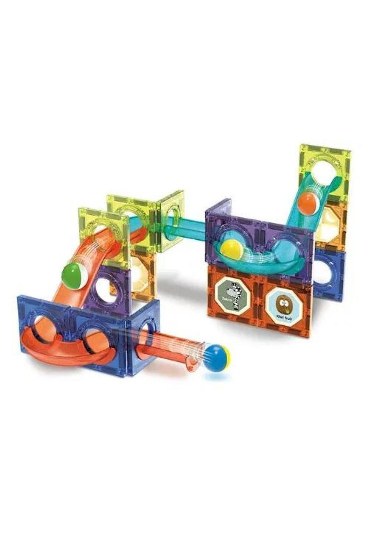 Bloque de construcción magnético con bola, 52 piezas multicolor-1