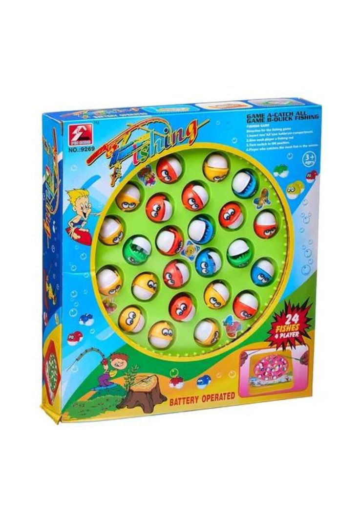 Juguete de pesca giratorio magnético electrónico para niños verde-0