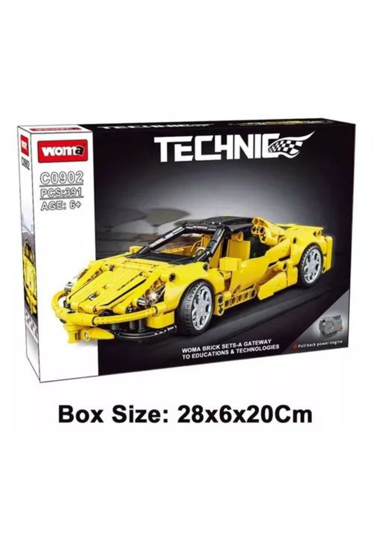 Juego de bloques armables Ferrari amarillo-0