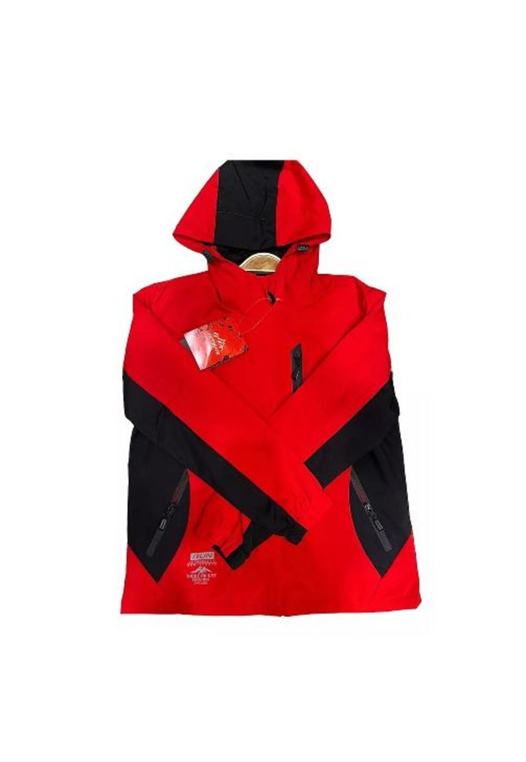 Chaqueta cortaviento deportiva ultra liviana micropolar rojo, talla XL-0