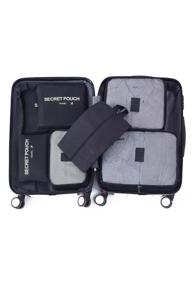 Set de 6 Organizadores de Equipaje de Viaje - Bolsa Ropa Interior - Color Naranja-2