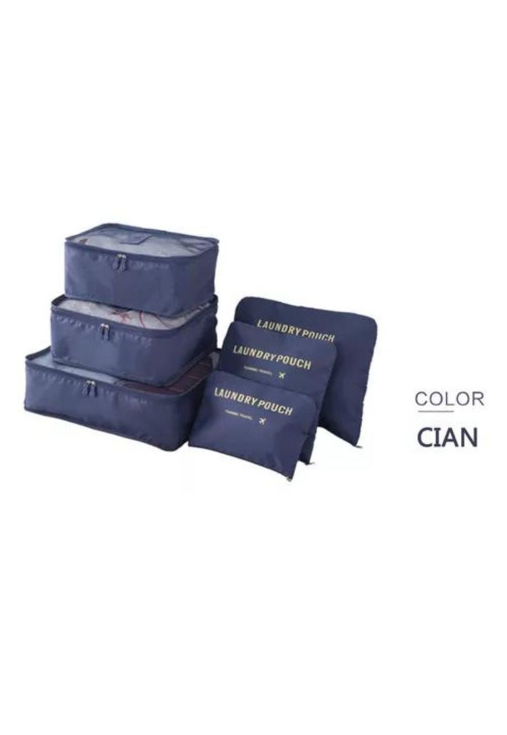 Set de 6 Organizadores de Equipaje de Viaje - Bolsa Ropa Interior - Color Naranja-4