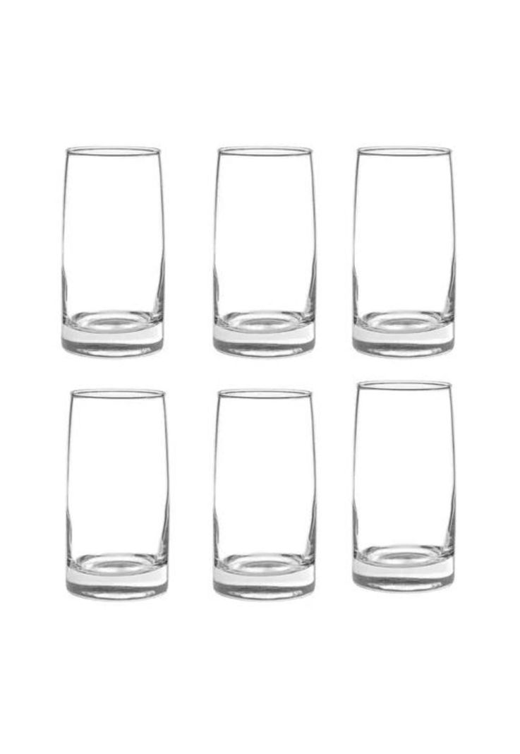 Set 6 Vasos Altos 388cc Toledo Vidrio Cristar Mojitos Bebida Transparente-2