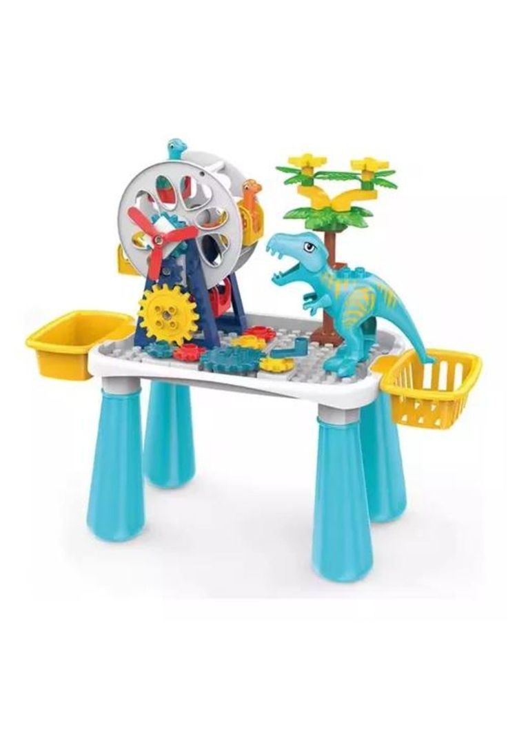 Mesa de Juegos Didáctica - Bloques de Dinosaurios 52 Piezas-0