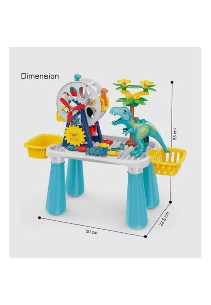 Mesa de Juegos Didáctica - Bloques de Dinosaurios 52 Piezas-3