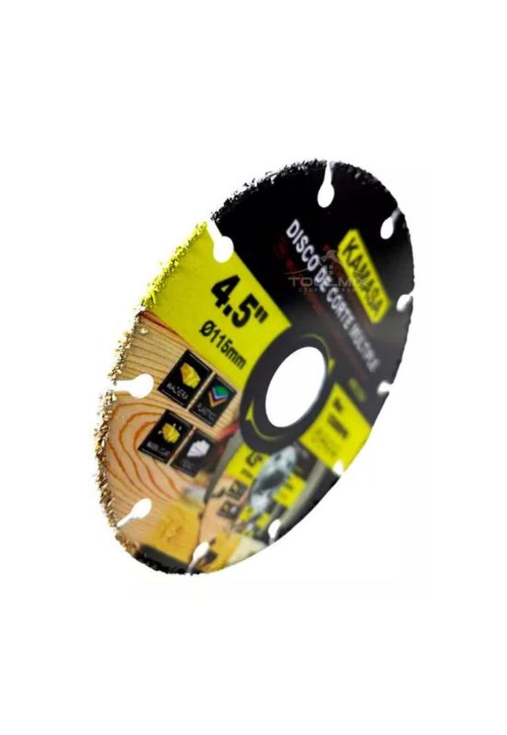Disco de corte multiuso para esmeril 115mm 13300 RPM Kamasa, color amarillo y negro-1