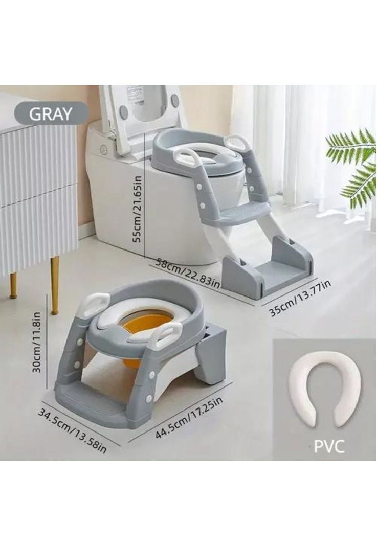 Pelela Asiento Adaptador - Escalera Inodoro WC, 3 en 1, Niños, XL-1