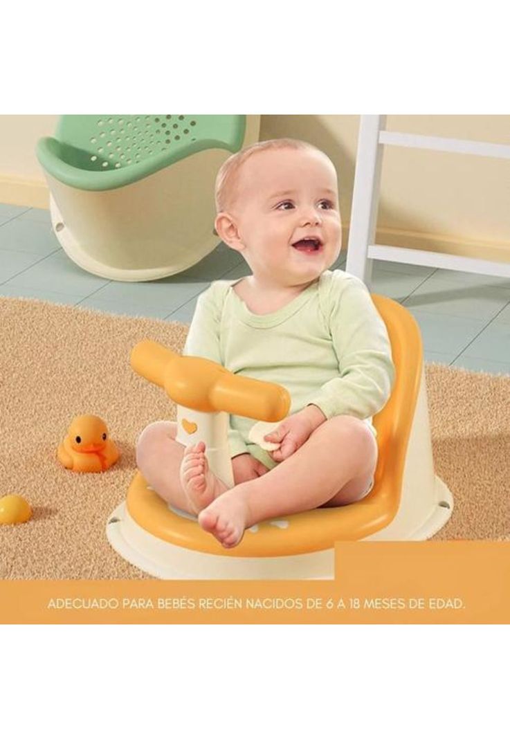 Silla de ducha para bebé, color amarillo-2