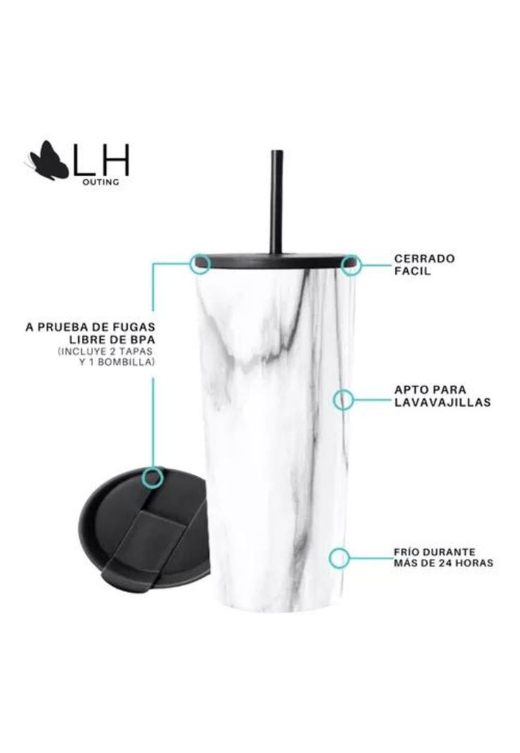 Vaso térmico mug LH 700 lt, acero inoxidable, marmoleado-1