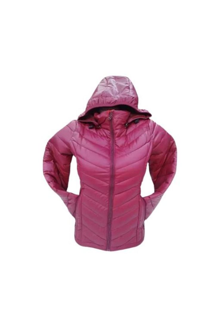 Chaqueta 3/4 Corta Mujer Engomada Térmica, Envío Rápido, Bordó, Talla M-0