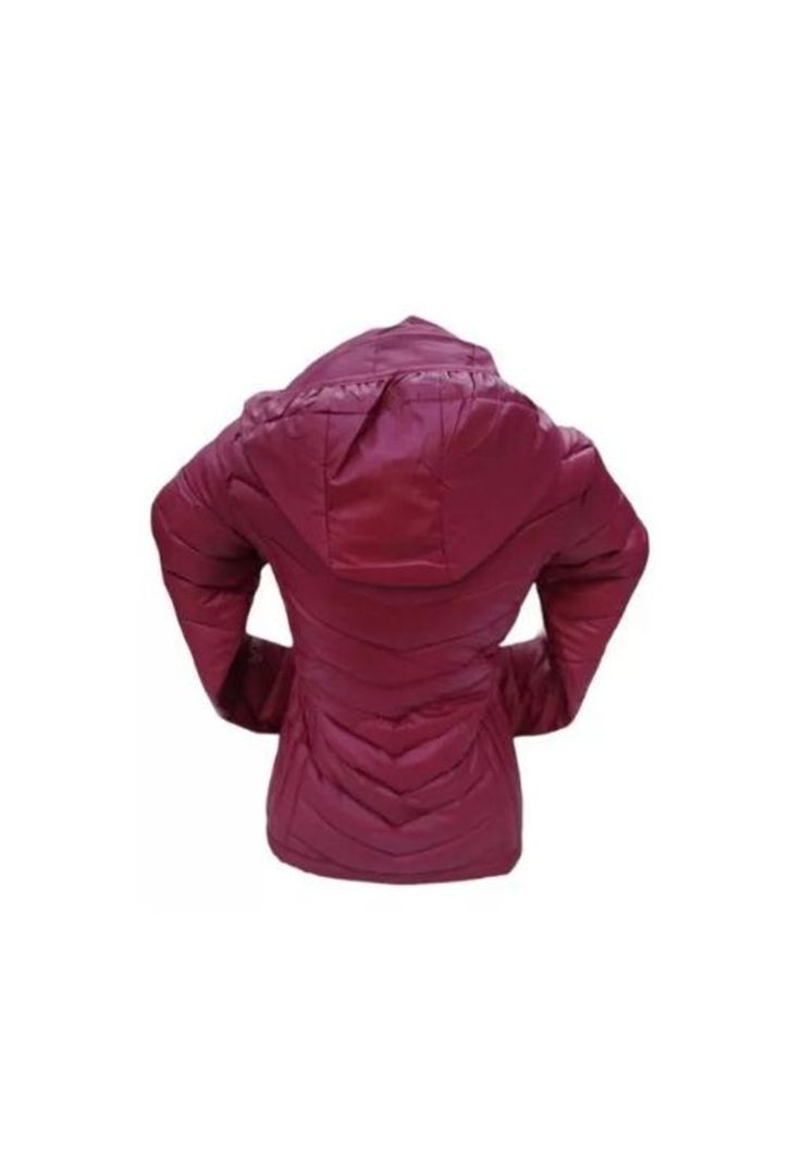 Chaqueta 3/4 Corta Mujer Engomada Térmica, Envío Rápido, Bordó, Talla M-1