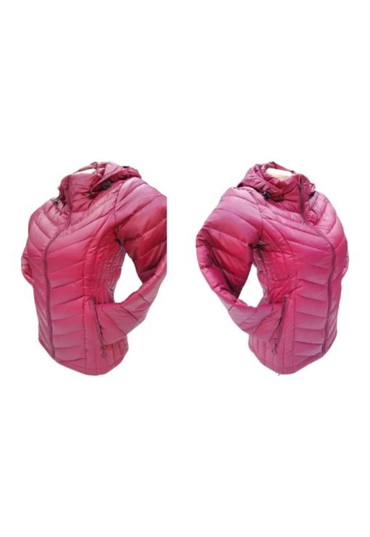 Chaqueta 3/4 Corta Mujer Engomada Térmica, Envío Rápido, Bordó, Talla M-2