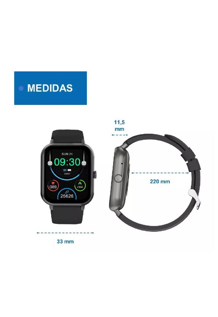 Reloj inteligente smartwatch deportivo color negro-3