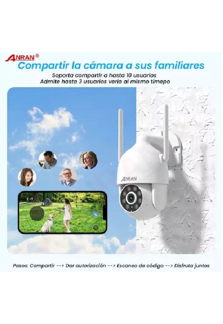 Cámara de Seguridad WiFi IP con Alarma Visión Nocturna 3MP Blanca-2