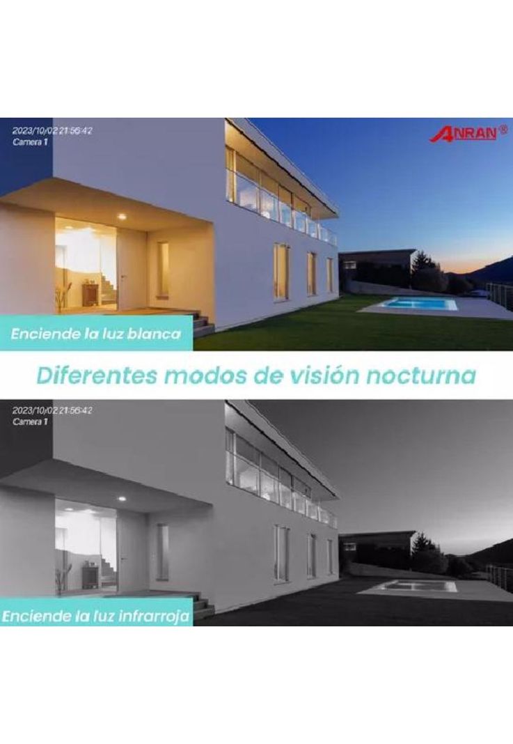 Cámara de Seguridad WiFi IP con Alarma Visión Nocturna 3MP Blanca-5