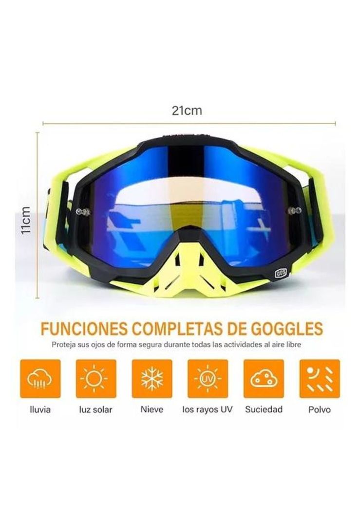 Antiparras de Motocross para Deportes Extremos - Color Azul-5