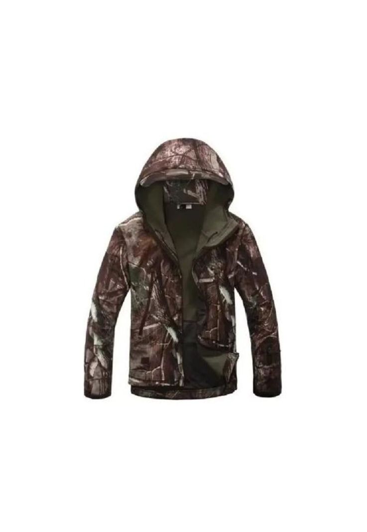 Chaqueta softshell táctica militar con capucha impermeable, talla L-0