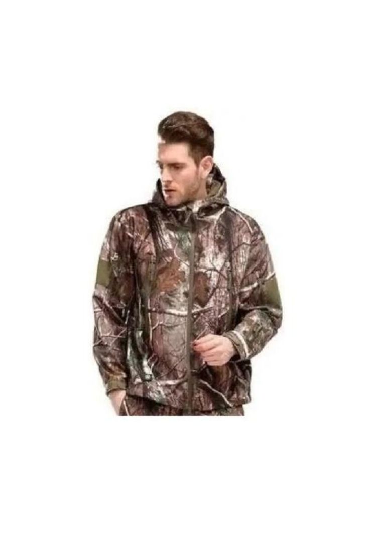 Chaqueta softshell táctica militar con capucha impermeable, talla L-2