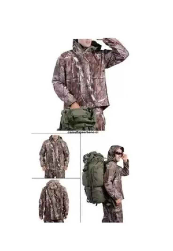 Chaqueta softshell táctica militar con capucha impermeable, talla L-4