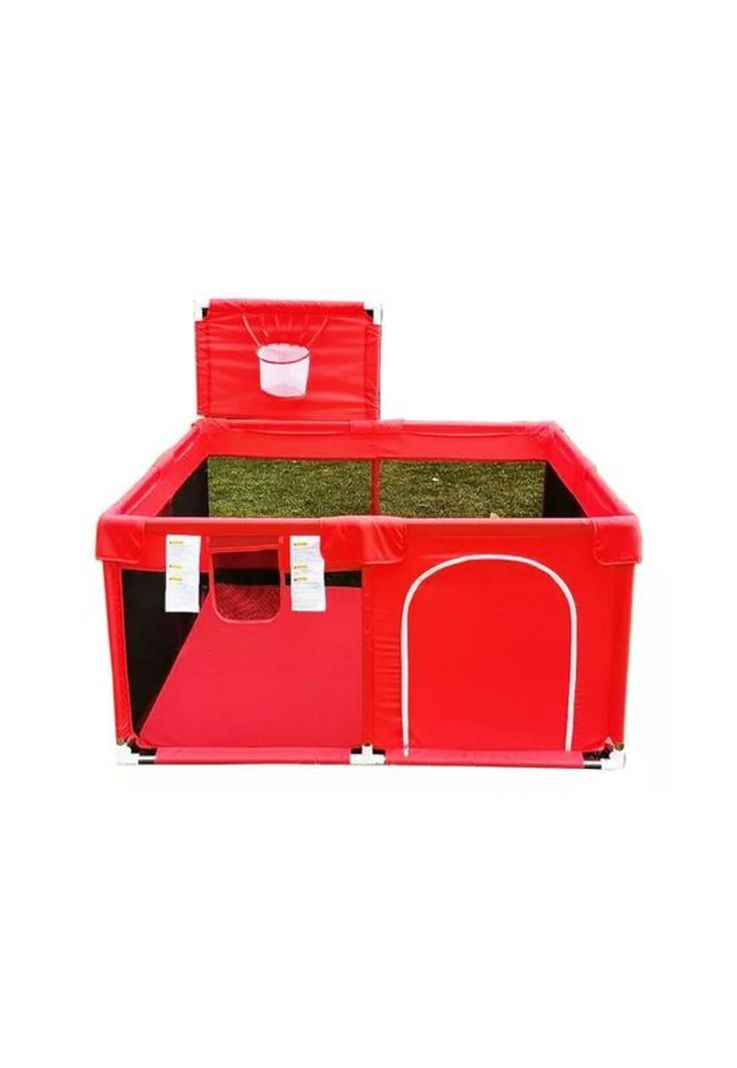 Corralito plegable para bebé, corral de seguridad, rojo-0