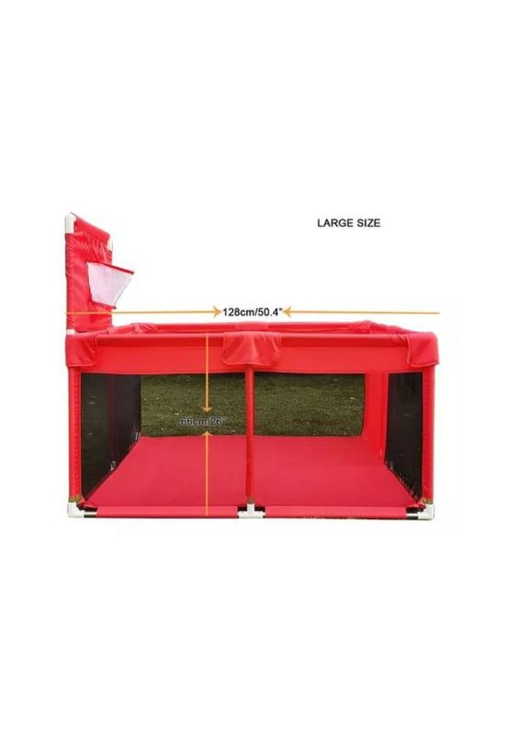 Corralito plegable para bebé, corral de seguridad, rojo-1