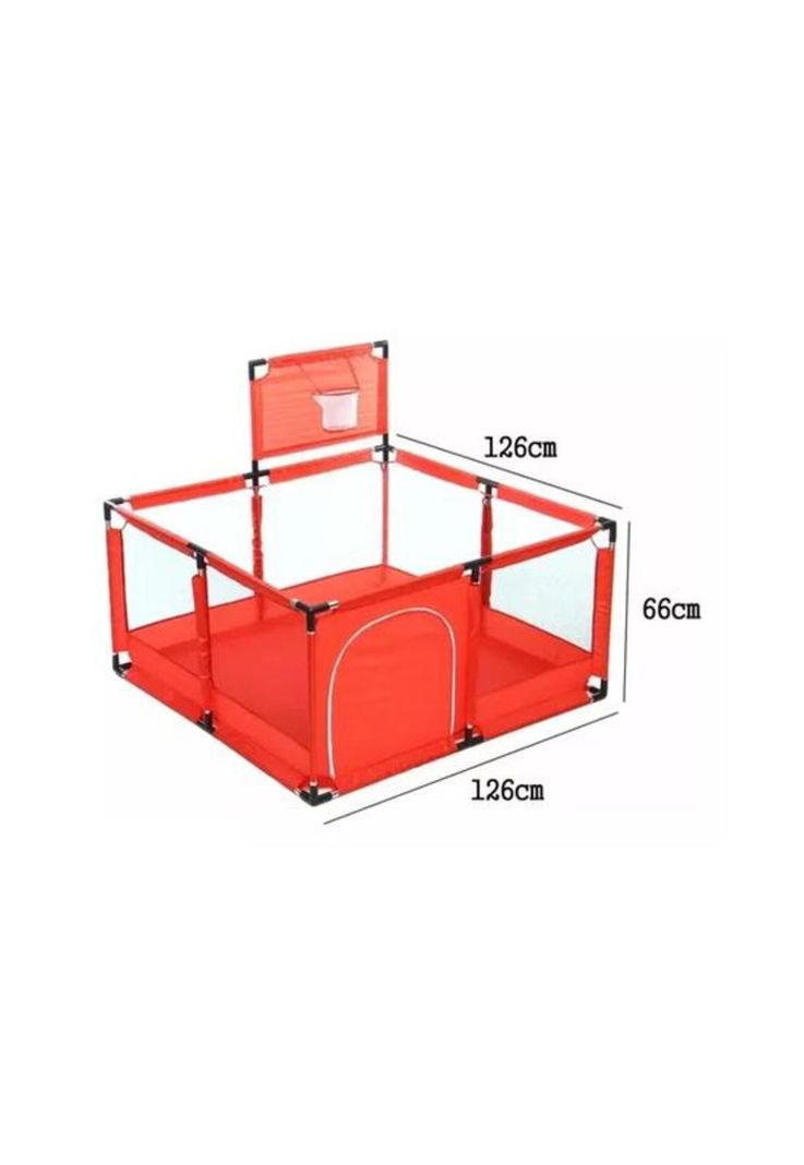Corralito plegable para bebé, corral de seguridad, rojo-2