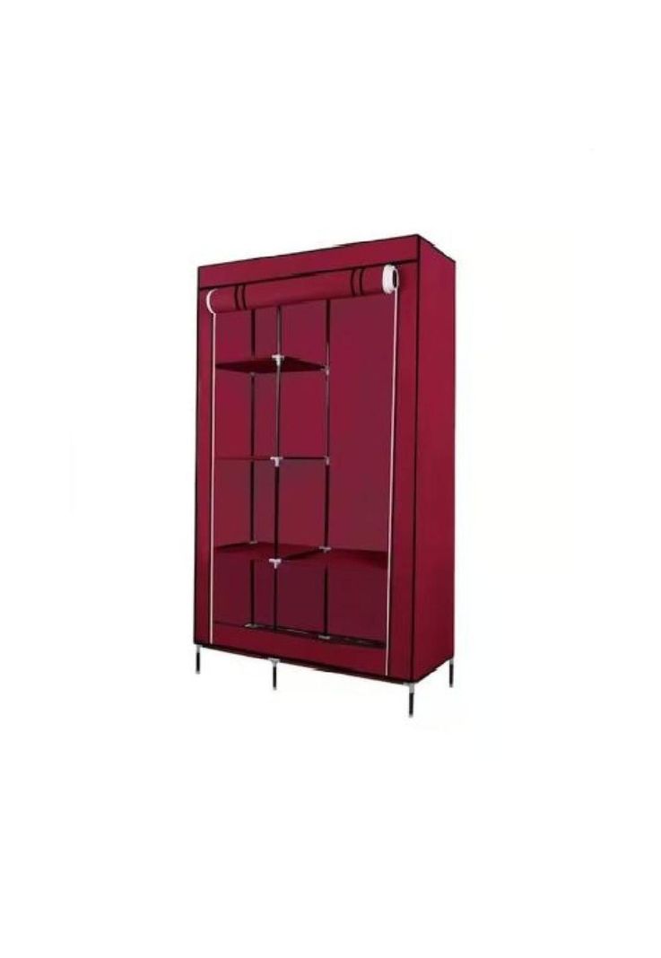 Closet organizador de ropa armable de tela rosada-0