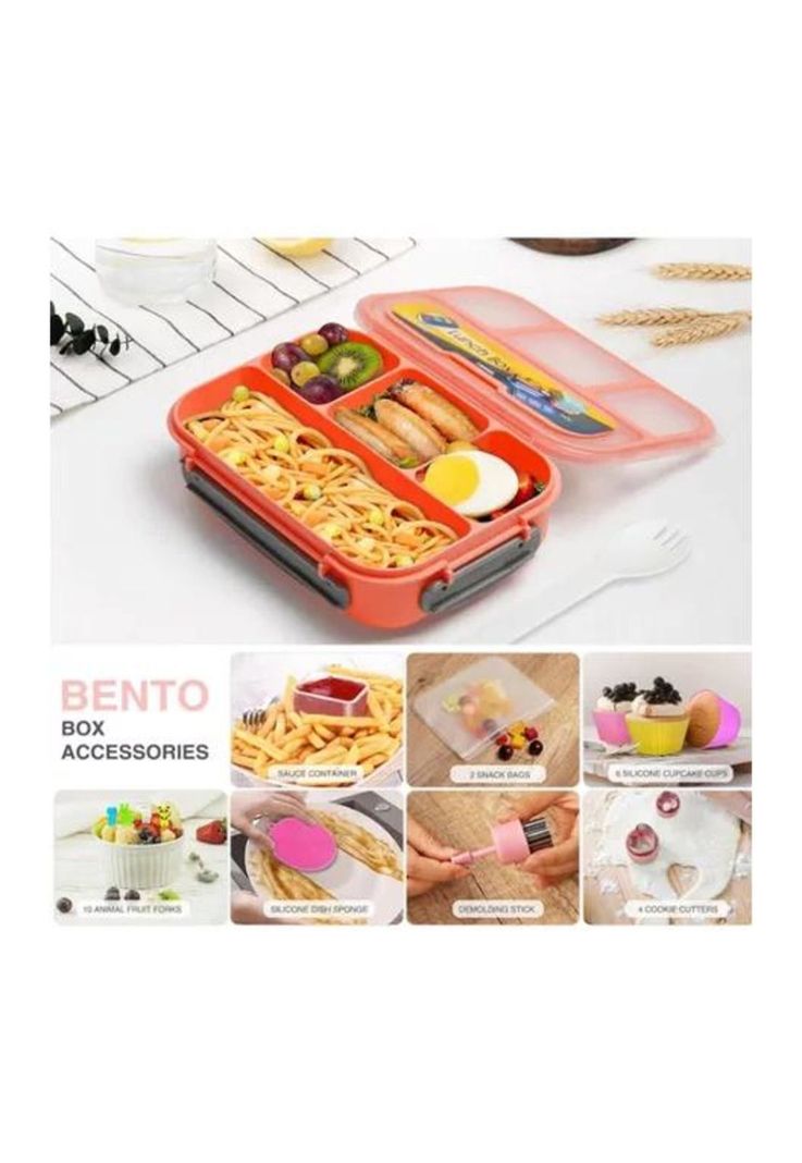 Bolso Lonchera Térmica y Fiambrera Set para Niños y Adultos - Color Rosado-4