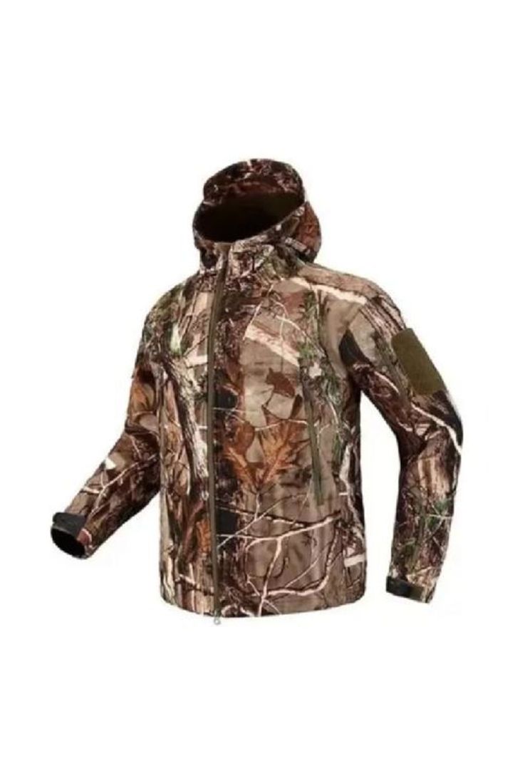 Chaqueta softshell táctica militar con capucha impermeable, talla XL-3