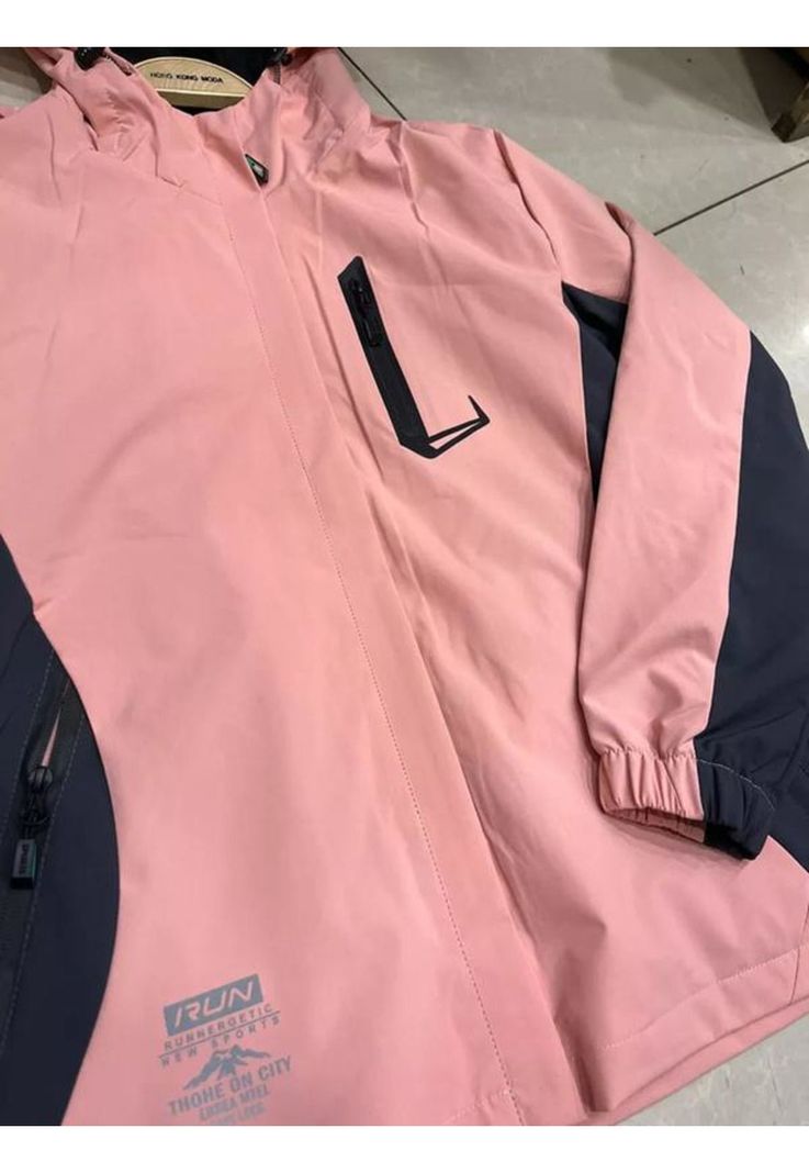 Chaqueta cortaviento deportiva ultra liviana micropolar rosa, talla XS-2