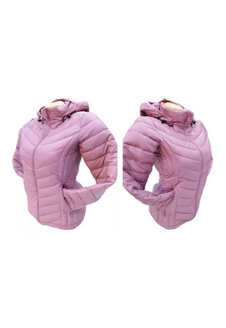 Chaqueta 3/4 Corta Mujer Engomada Térmica, Envío Rápido, Rosa Claro, Talla M-2