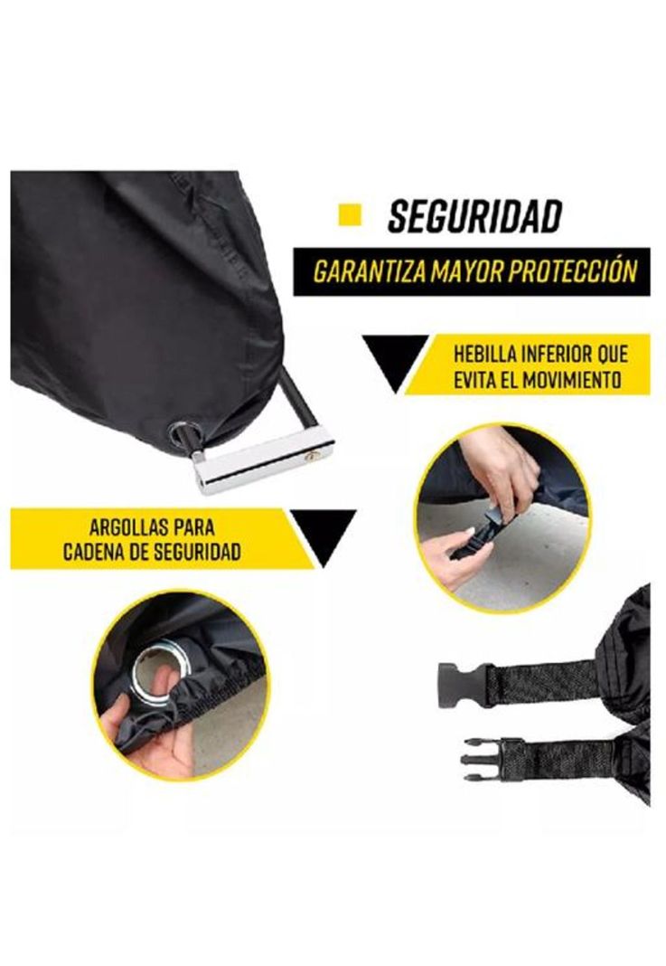 Funda cubre bicicleta moto carpa 100% impermeable 110x200 cm, negro-5