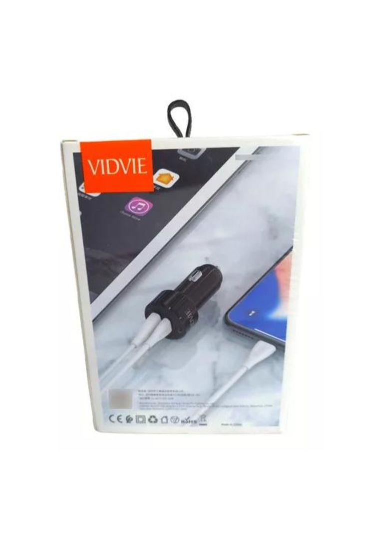 Cargador rápido auto USB 3.0 y tipo C 20W Vidvie + cable tipo C-1