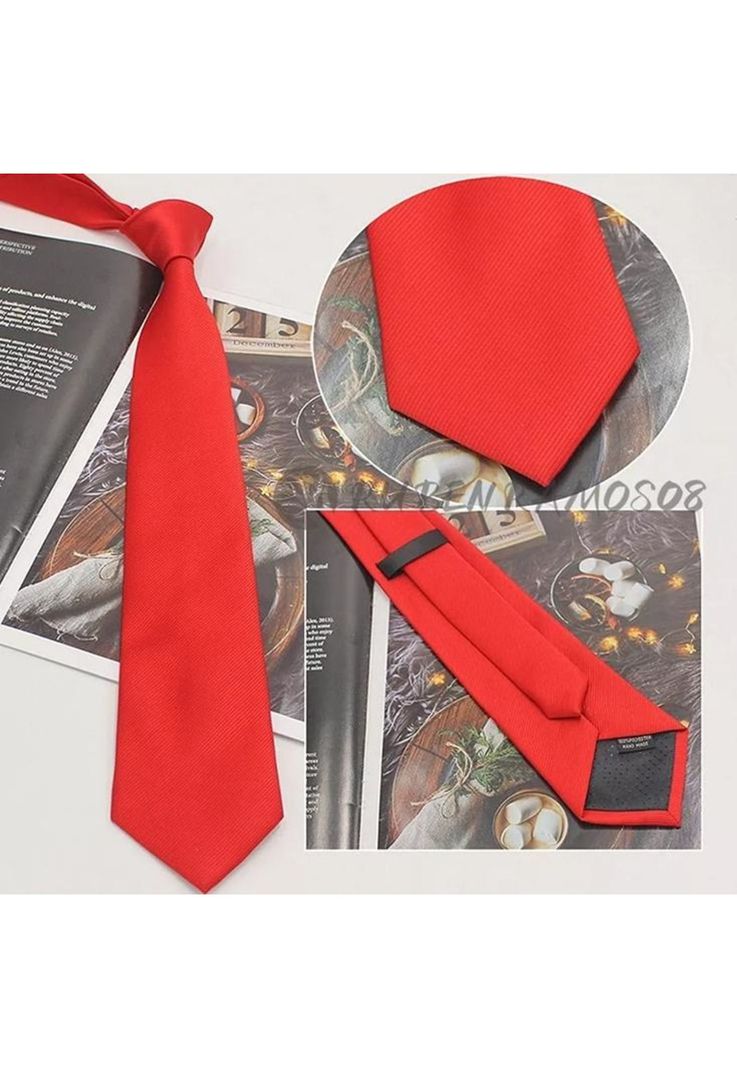 Corbata traje de vestir, rojo-4