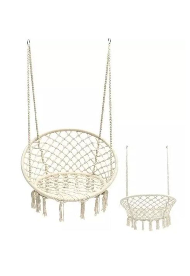 Silla hamaca colgante para terraza o jardín color blanco-2