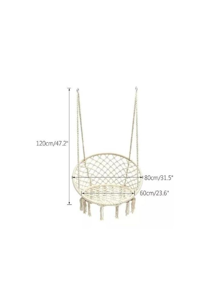 Silla hamaca colgante para terraza o jardín color blanco-3
