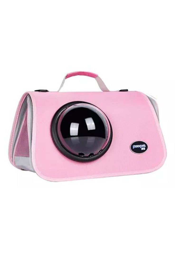 Bolso de transporte cápsula para mascotas malla transpirable rosado-0