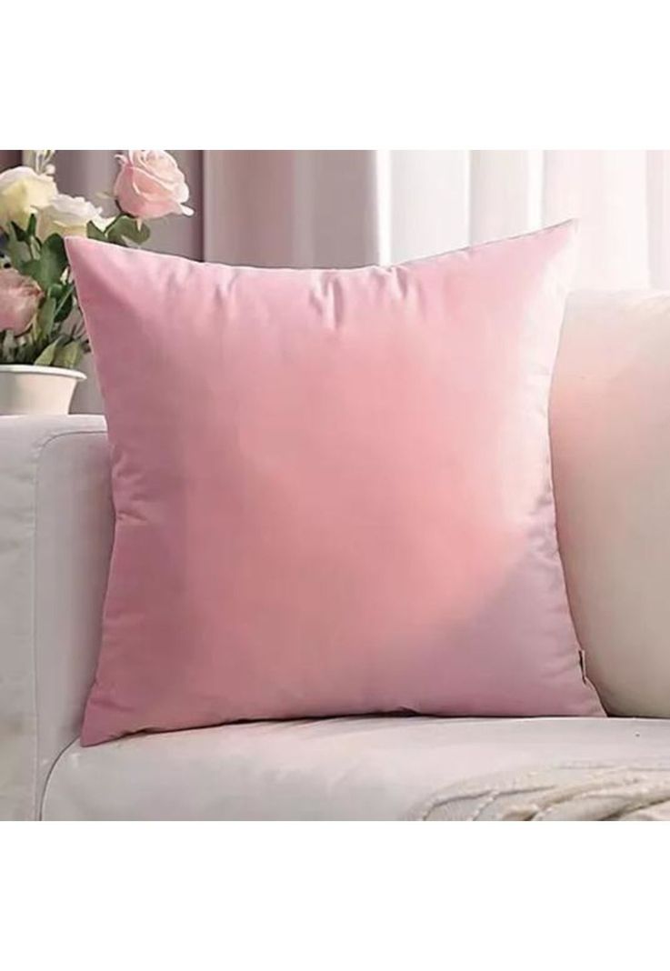 Funda para Cojín Velvet Terciopelo Liso en Variedad de Colores - Rosado-1