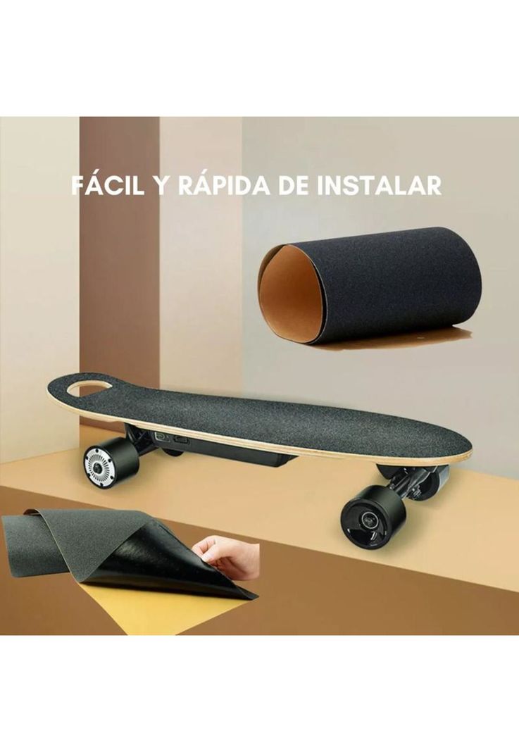 Lija skate grano fino adhesiva laminates patinetas 32x9, negro-3