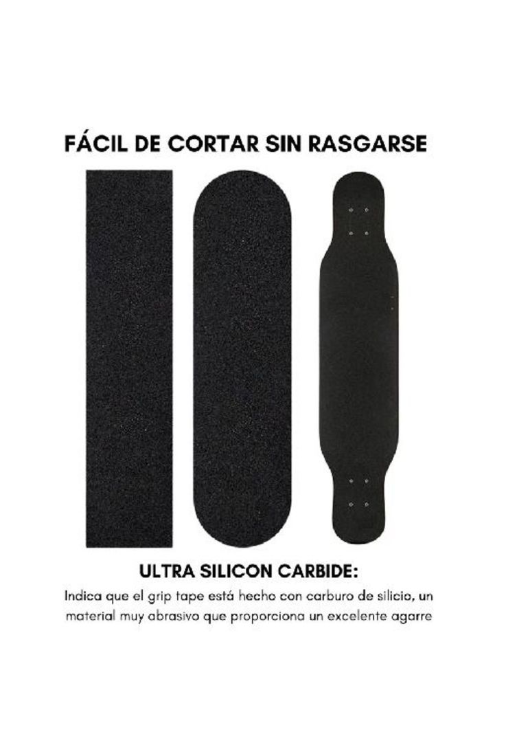 Lija skate grano fino adhesiva laminates patinetas 32x9, negro-5