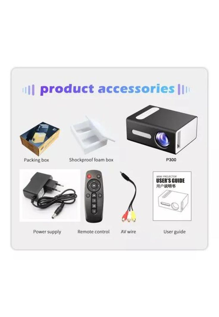 Mini proyector portátil Full HD mini projector T3 amarillo-6