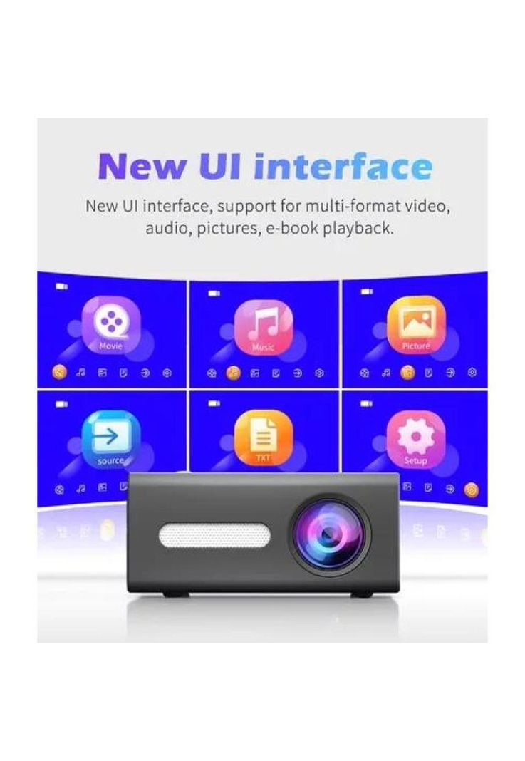 Mini proyector portátil Full HD mini projector T3 amarillo-4